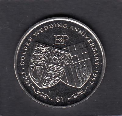 Beschrijving: 1 Dollar GOLDEN WEDDING SHIELDS